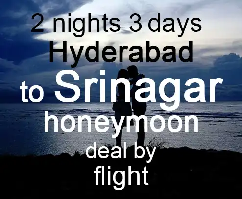 2 nights 3 days hyderabad to srinagar honeymoon deal by flight
