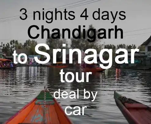 3 nights 4 days chandigarh to srinagar tour deal by car
