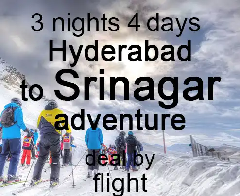 3 nights 4 days hyderabad to srinagar adventure deal by flight