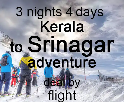 3 nights 4 days kerala to srinagar adventure deal by flight