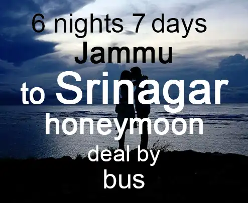 6 nights 7 days jammu to srinagar honeymoon deal by bus