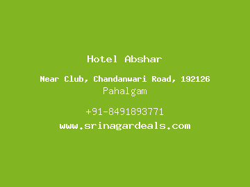 Hotel Abshar, Pahalgam