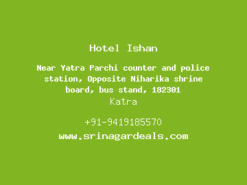 Hotel Ishan, Katra