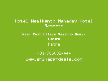 Hotel Neelkanth Mahadev Hotel Resorts, Katra