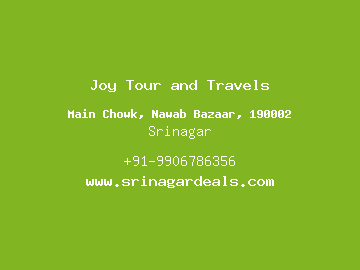 Joy Tour and Travels, Srinagar