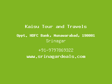 Kaisu Tour and Travels, Srinagar