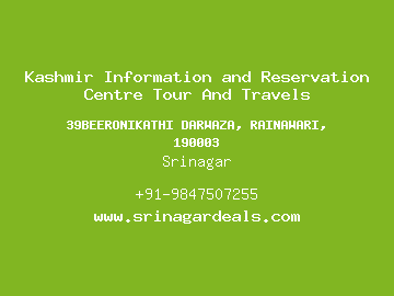 Kashmir Information and Reservation Centre Tour And Travels, Srinagar
